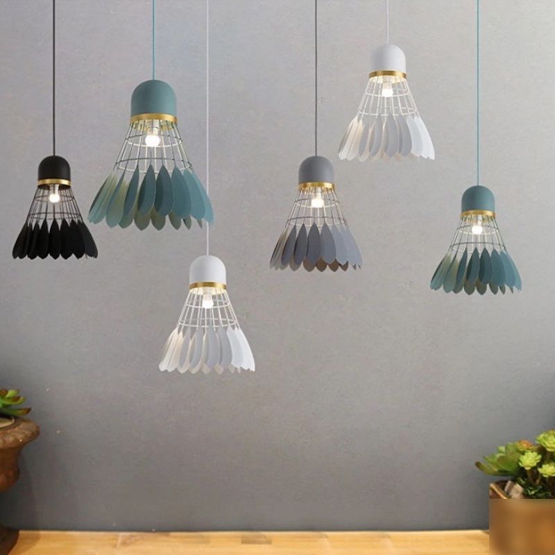 Modern Macaron Badminton Hanging Pendnant Lamp Metal Hanging Pendant Lights for Restaurant