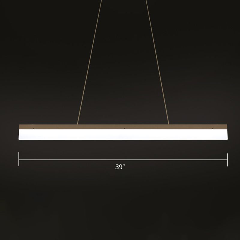 Acrylic Bar Shaped Island Light Fixture Modernist LED Coffee Suspension Lamp for Restaurant