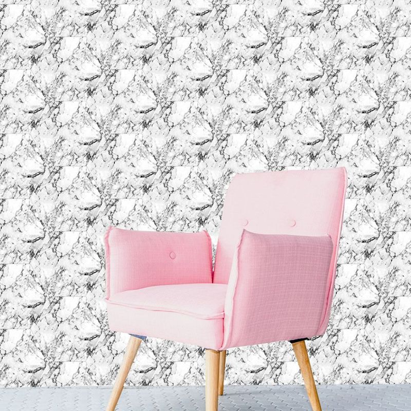 White Marble Wallpaper Panels Peel and Stick Wall Decor for Living Room (10 Pieces)