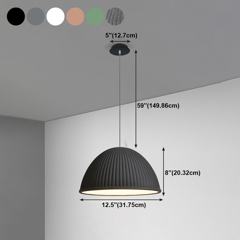 Salle à manger suspendue résine 1 ampoule de style macaron de style macaron en dôme