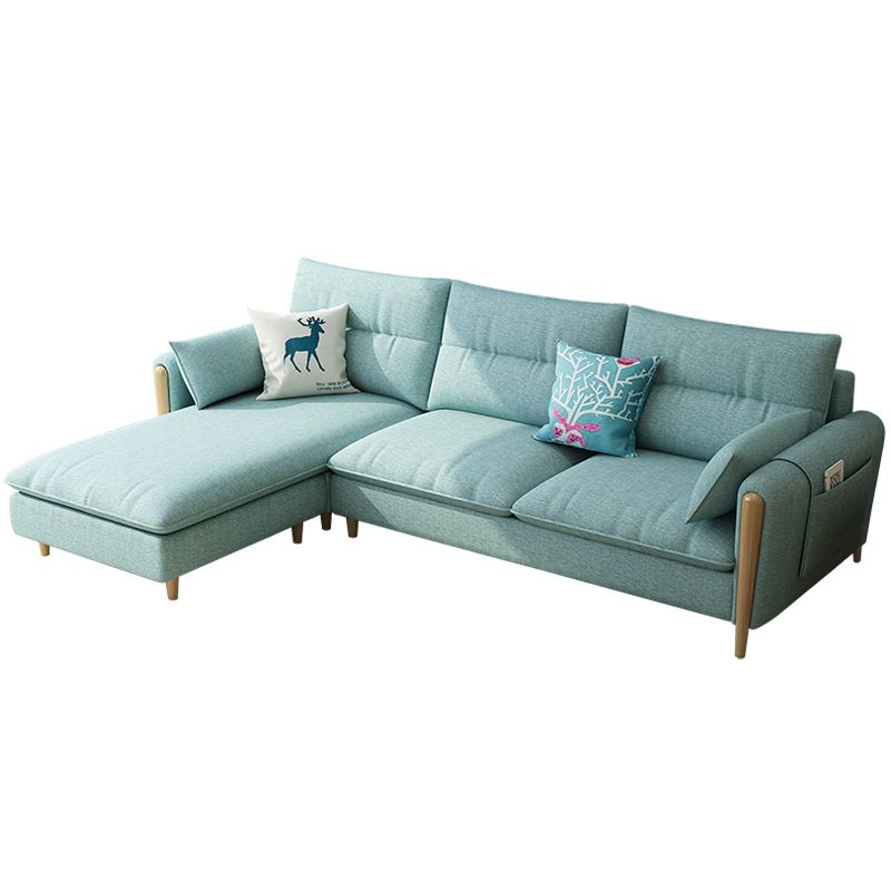 34.64 " H Cotton Blend Square Arm Sofa & Chaise for Living Room