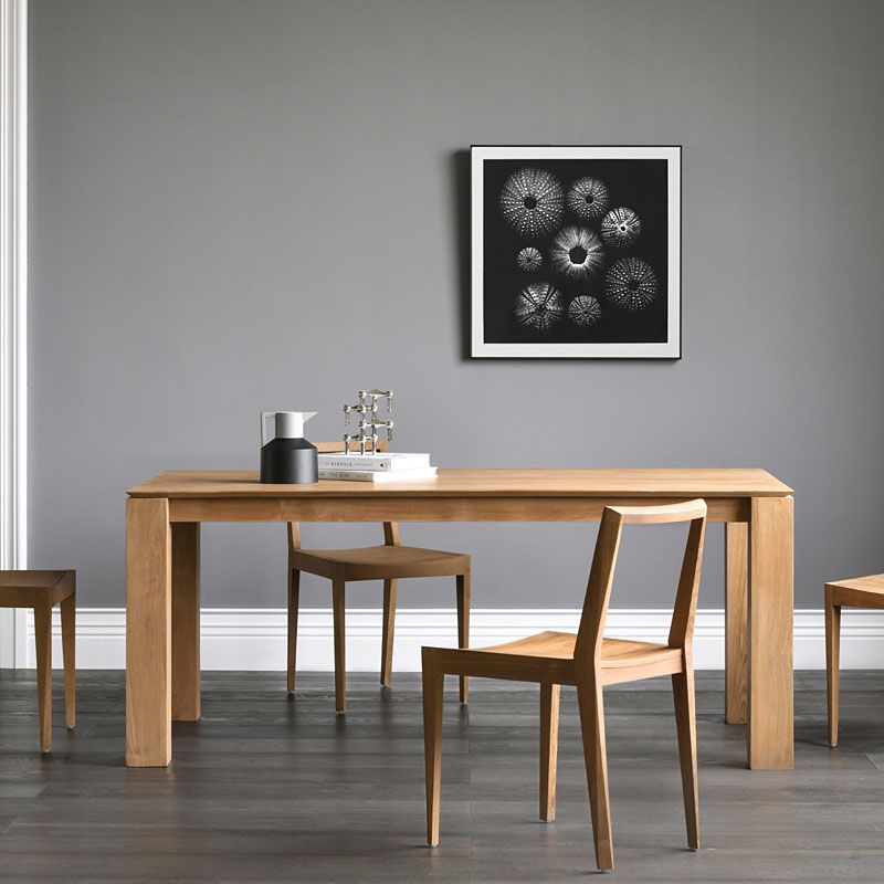 Modern Pine Wood Table for Restaurant Rectangle Dining Table with 4 Legs in Brown