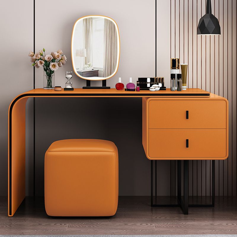 Glam Wooden Vanity Dressing Table Set 2-Drawer Makeup Vanity Desk Table
