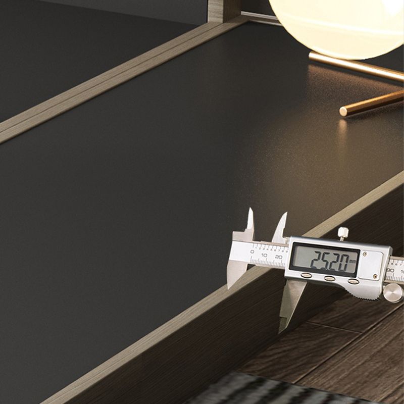 Contemporary Gray Panel Bed with Rectangular Headboard in Wood