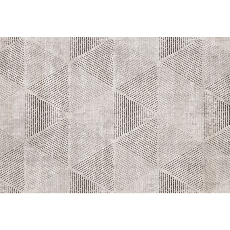 Geometric Khaki Rug Modern Patchwork Area Carpet Polyester Stain Resistant Carpet for Living Room