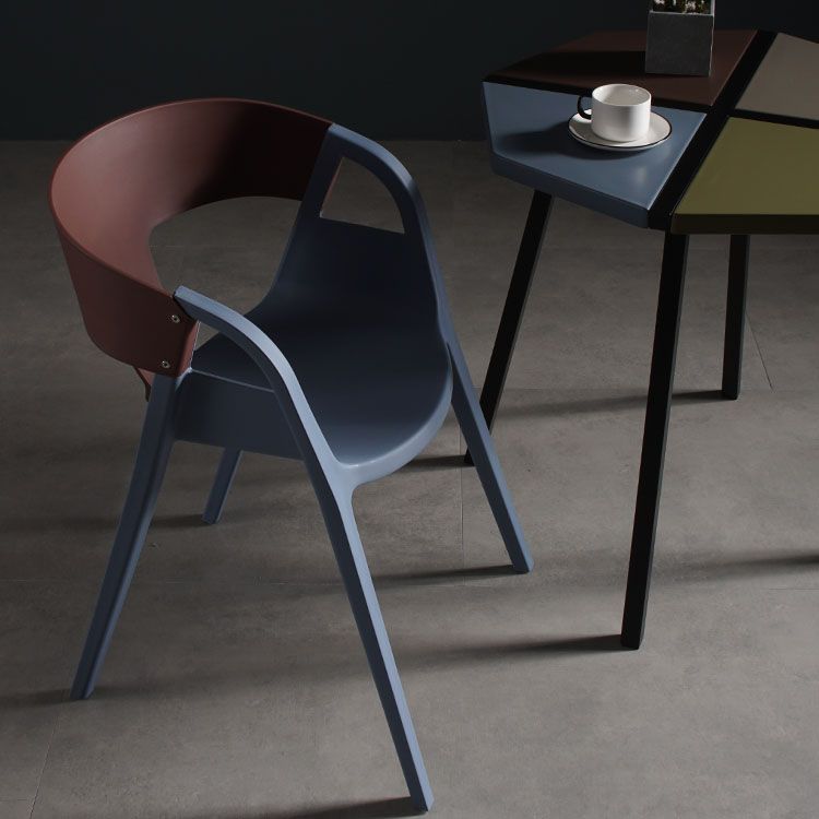 Scandinavian Open Back Side Chair Plastic Arm Chair for Home Use