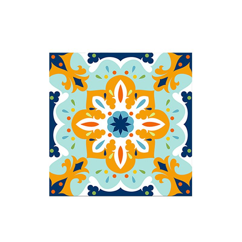 Green Flower Print Wallpaper Panels 18 Pieces Mosaic Tile Boho Peel and Stick Wall Decor