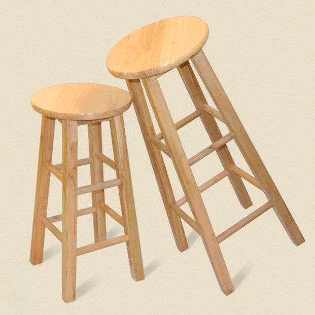 Modern Armless Backless Counter Stool Wood Cashier Bar Stool with Wooden Seat and Pedal
