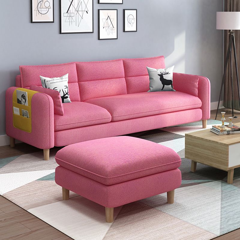 Living Room Contemporary Sewn Pillow Back Pillow Top Arm Sofa