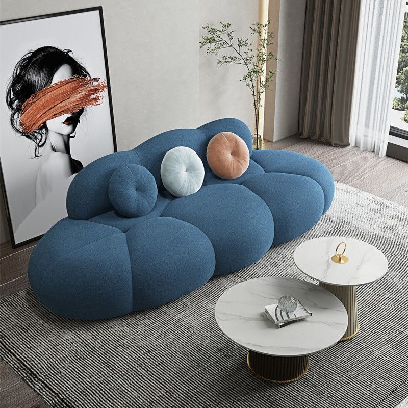 Contemporary 28.74" H Wool 3 Seater Armless Sofa for Living Room