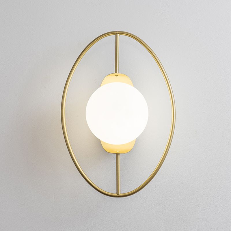 Contemporary Wall Sconce Globe Shade Wall Light Fixture for Bedroom