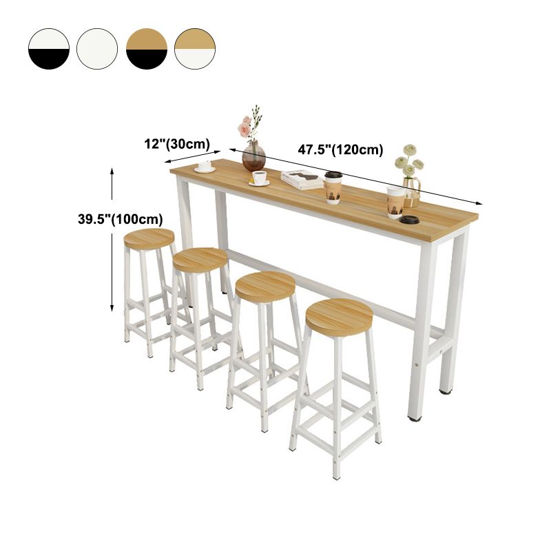 Contemporary Bar Table Rectangle Bar Dining Table with Trestle Base