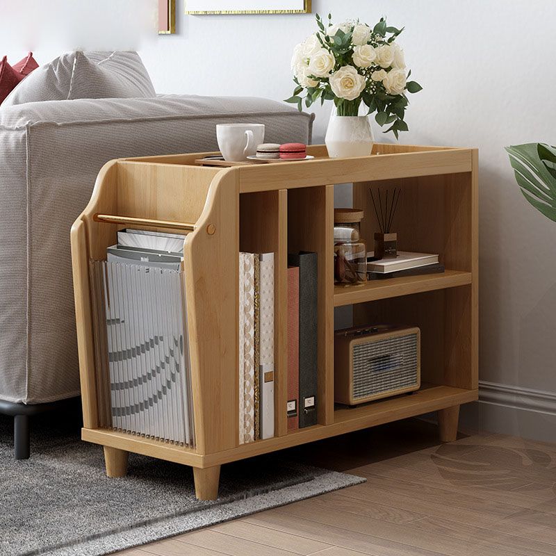 20.5" Tall Rectangle Tray Top Side Table Wooden 4 Legs End Table with Storage
