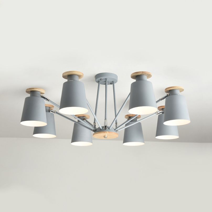 Rotatable Bucket Shade Chandelier Nordic Simple Metal Pendant Light for Living Room