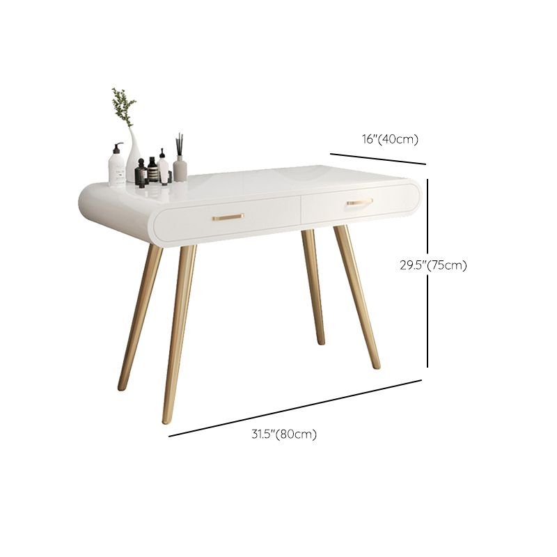 Glam Style 2-Drawers Wooden Table Dressing Table Make-up Vanity