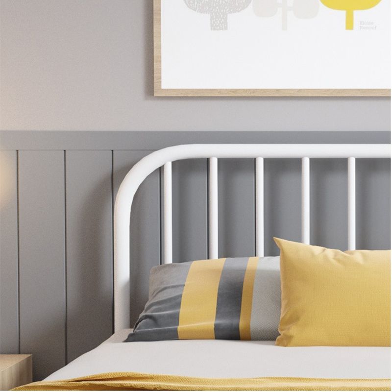 Contemporary Metal Slat with Headboard Rectangular with Metal Legs Slat Bed
