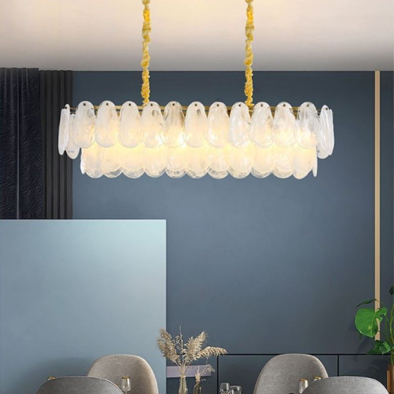 10 Light Gem Island Lights Modern Pendant Lighting Glass en Metal Island Lamps in Gold