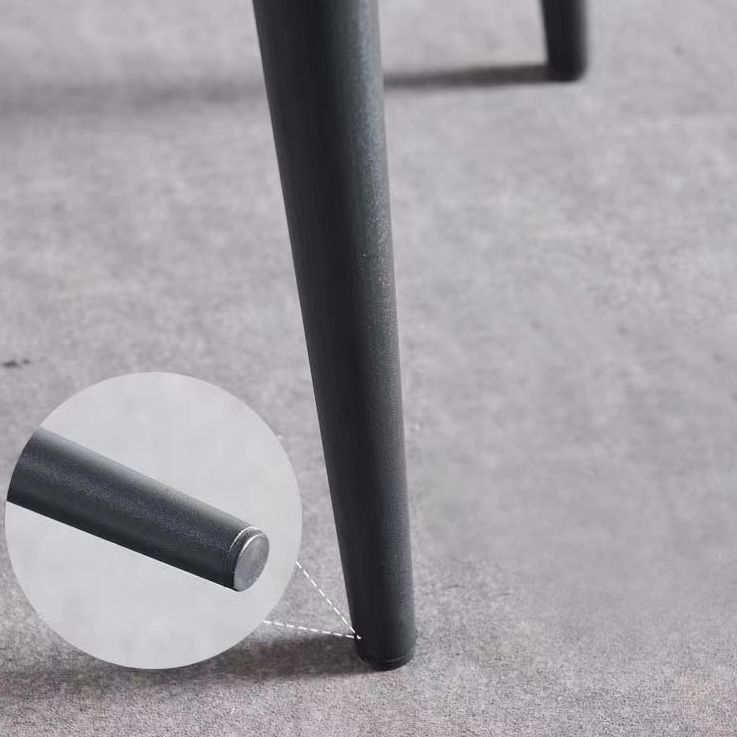 Modern Faux Leather Dining Chairs Black Metal Legs Armless Dining Accent Chair