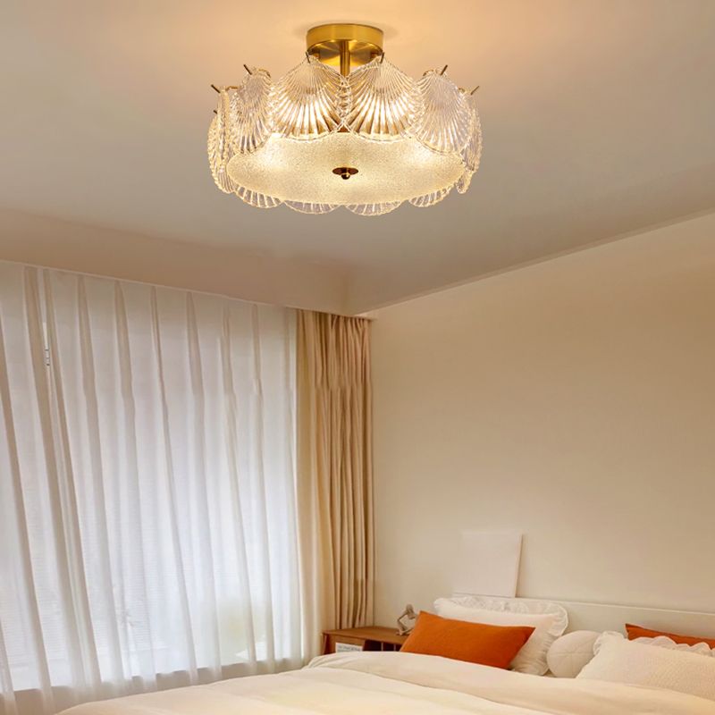 Contemporary Simplicity Ceiling Lamp Glass Flush Mount Light Fixture for Bedroom