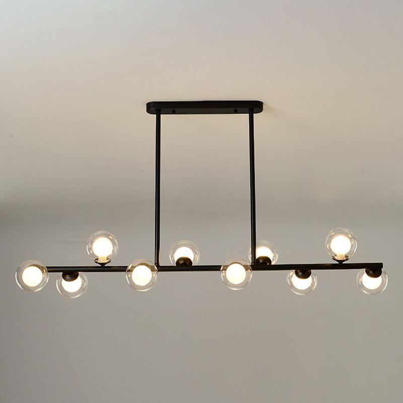 Modern Fashionable Sputnik Island Pendant Light Wrought Iron Hanging Lamp with Glass Shade