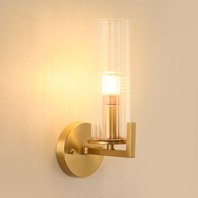 Glass Cylinder Wall Lights Modern 1-Light Wall Light Fixture