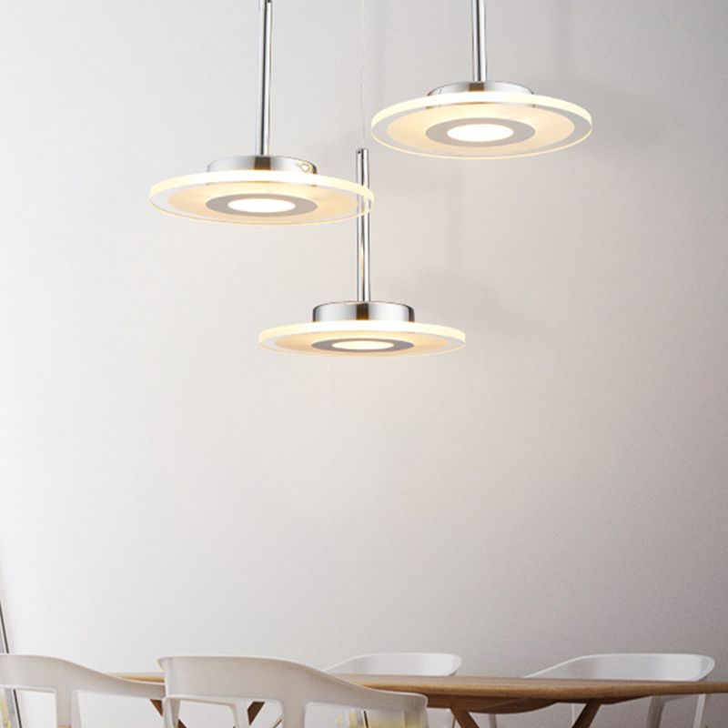 Simplicité LED Pendante luminaire de drop lampe à chute géométrique avec ombre acrylique