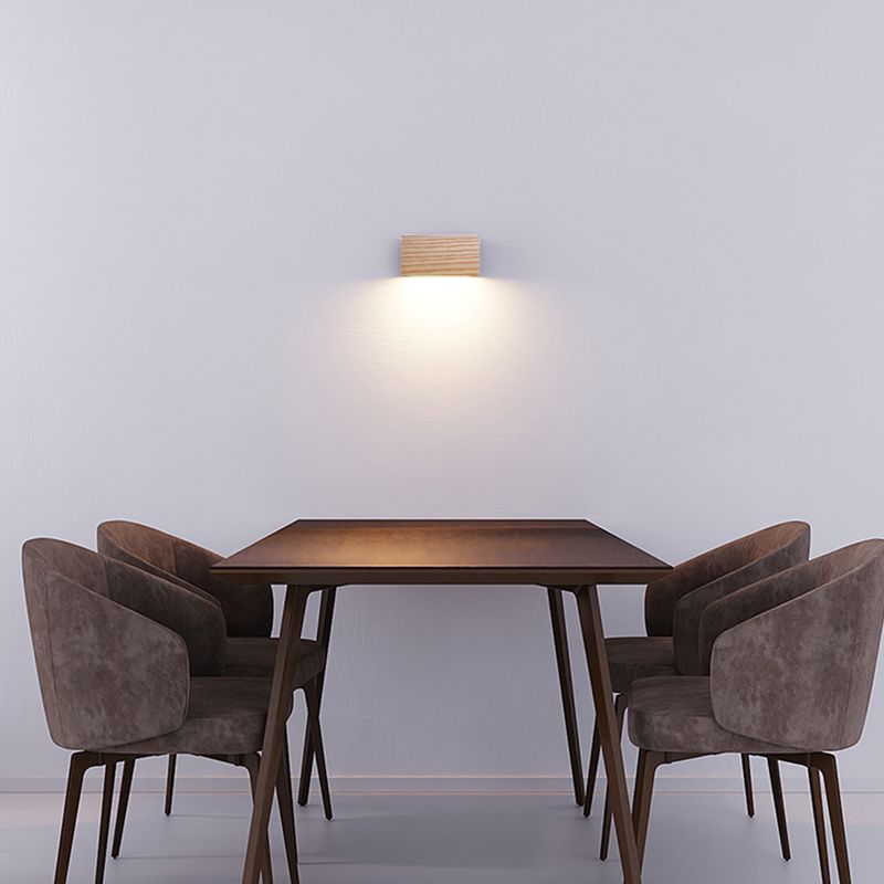 Modern Household Wall Lamp Fixture Wooden Shade Sconce for Bedroom Sitting Room