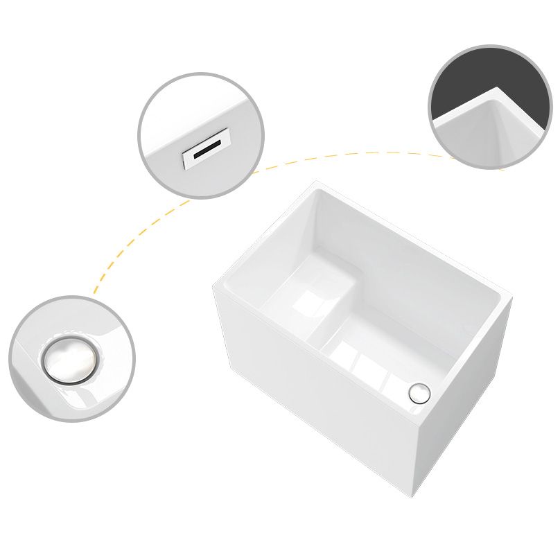 Bathroom Modern Acrylic Small Tub with Left-Hand Drain Bathtub