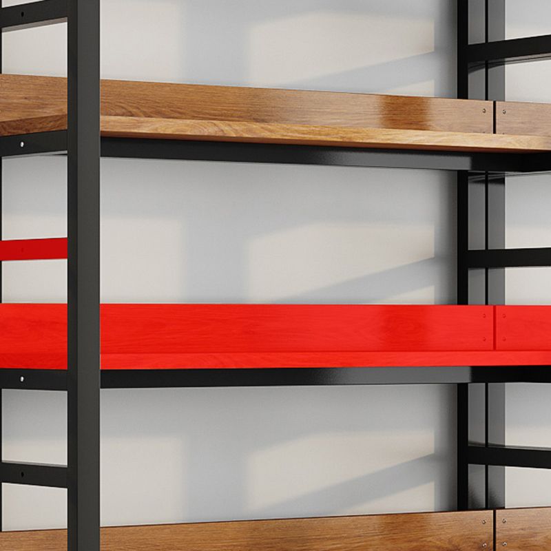 Modern Open Storage Shelf Bookcase with Cabinets for Home Office