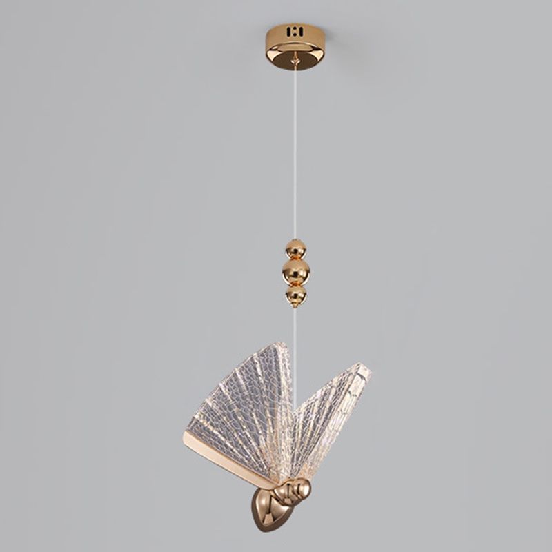 Acrylic Butterfly LED Pendant Light in Modern Creative Style Wrought Iron Hanging Light for Dining Room