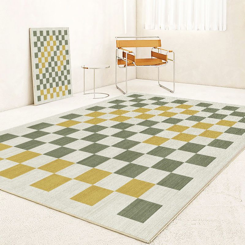 Stylish Modern Area Carpet Plaid Pattern Polyester Area Carpet Anti-Slip Area Rug for Home Decor