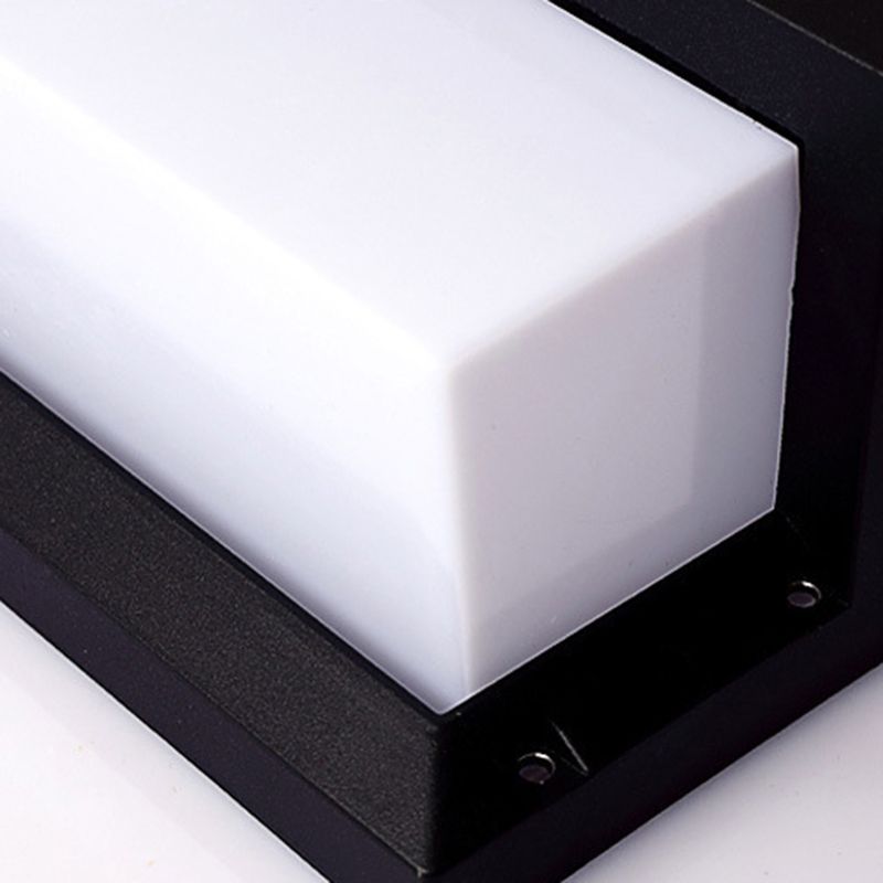 Modern Simple Style Retanglar Shade Wall Sconce Metal 1 Light Sconces in Black Finish