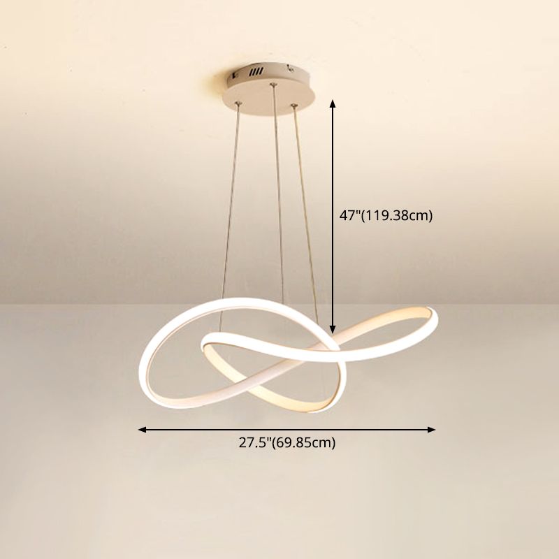 Modern Dining Room Lighting Twisted Turned Lighting Fishersts con ombra acrilica