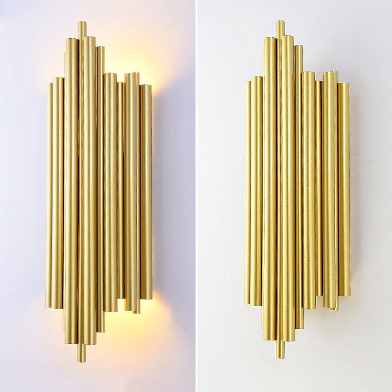 Industrial Wall Light Golden Metallic Shade Wall Light Sconce for Living Room