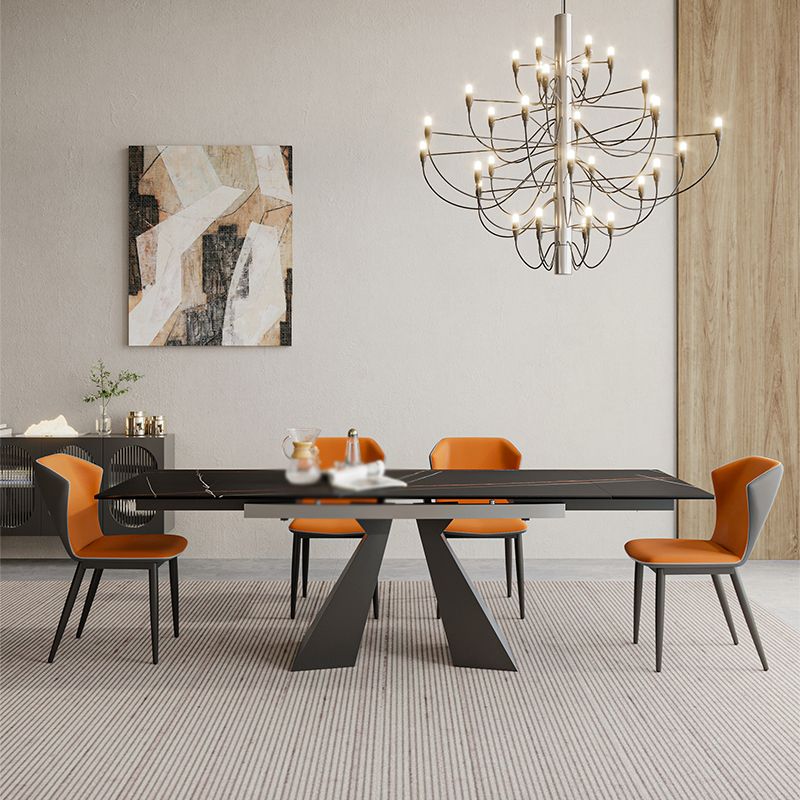 Modern 1/4/5/7 Pieces Dining Set Rectangle Black Dining Table Set for Home Use