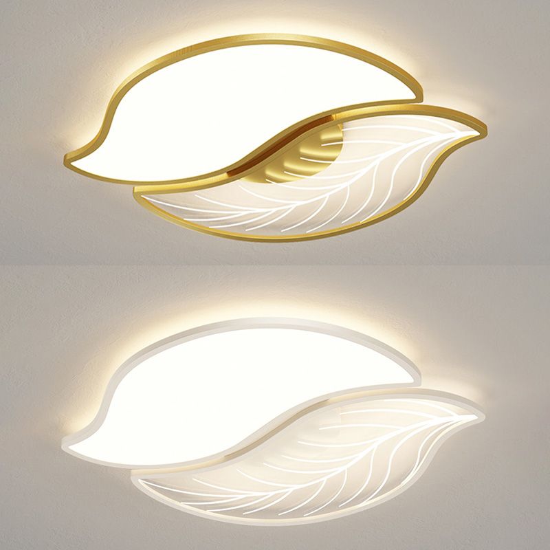 Lámpara empotrada moderna de acrílico con forma de hoja, iluminación empotrada LED para sala de estar