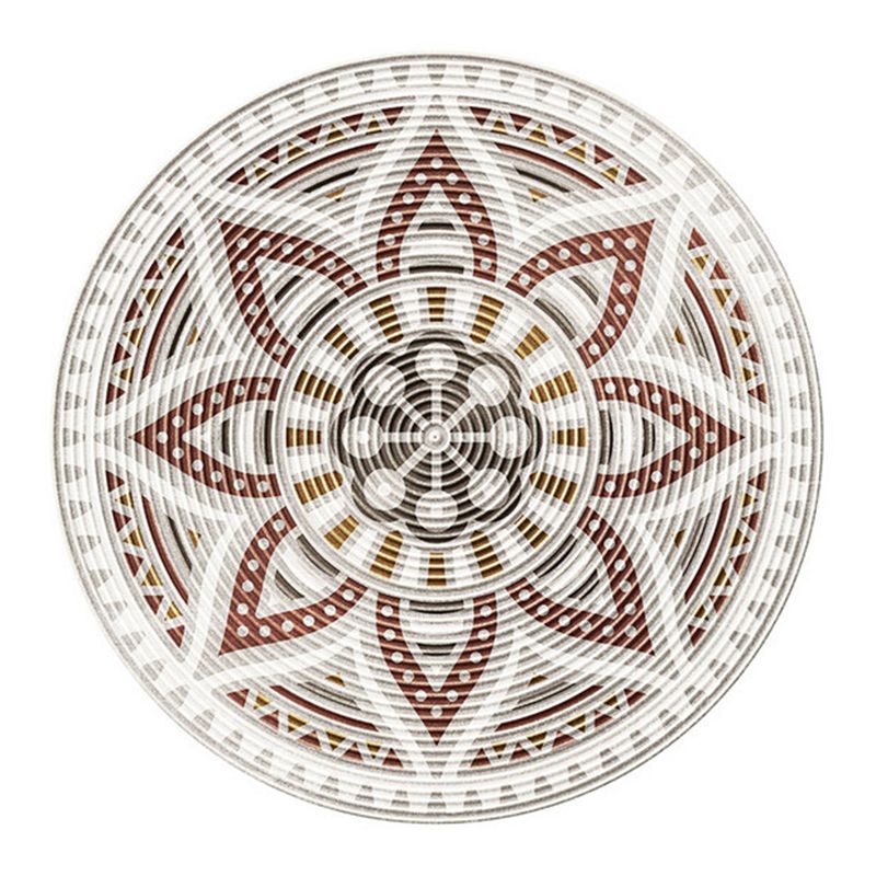 Printing Pattern Rug Polyester Round Carpet Non-Slip Backing Area Rug for Home Decoration