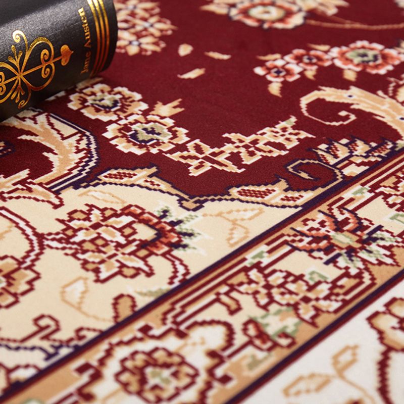 Luxury European Printed Rug Multicolor Polyester Area Carpet Non-Slip Backing Rug for Living Room