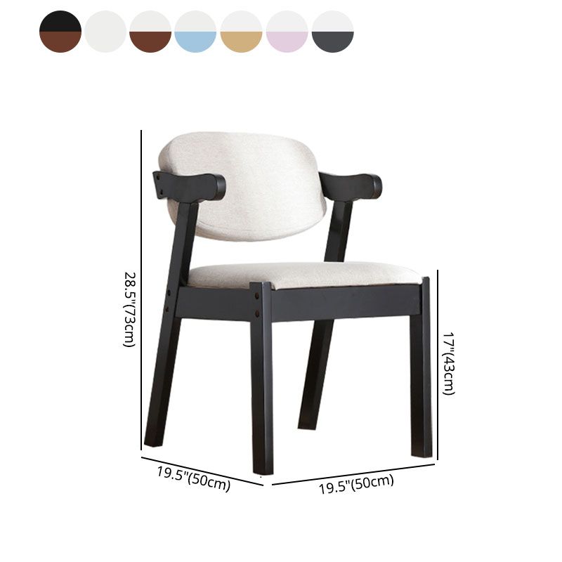 Silla de comedor de madera contemporánea, silla lateral de comedor con respaldo abierto