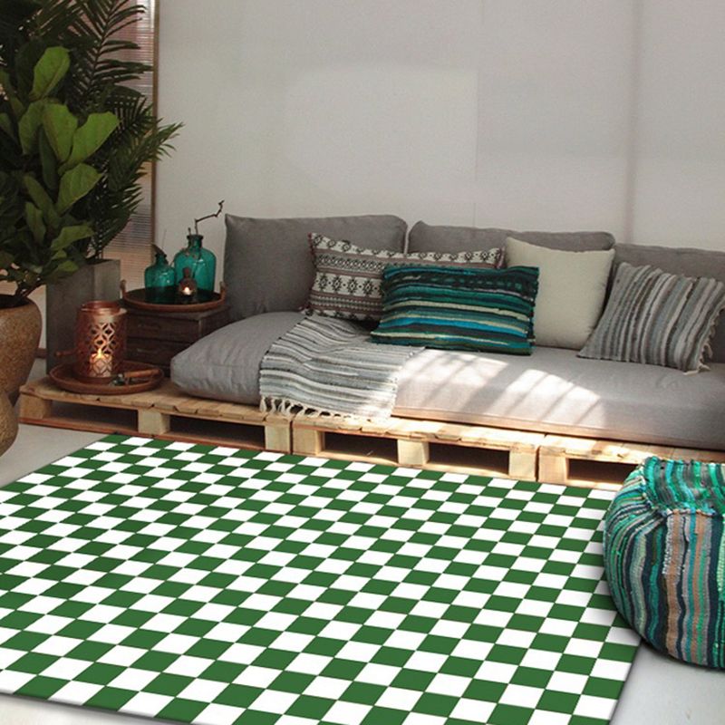 Lattice Rug Rectangle Synthetic Modern Washable Rug for Home Decor