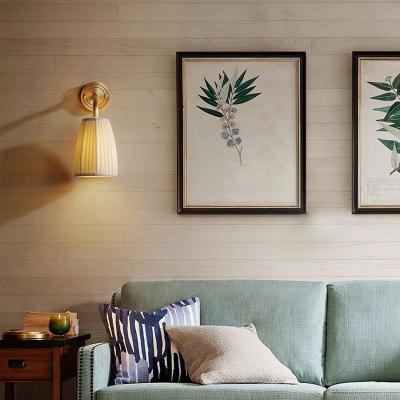 Fabric Shade Wall Mounted Light Fixture 1-Light Modernism Wall Mounted Sconce