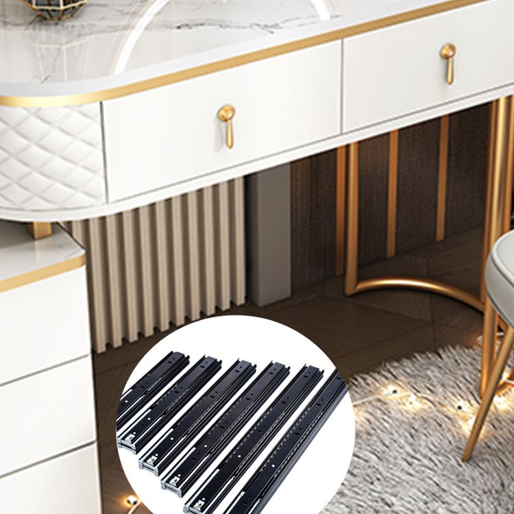 Glam Wood Vanity Dressing Table with Drawers in White Dressing Table