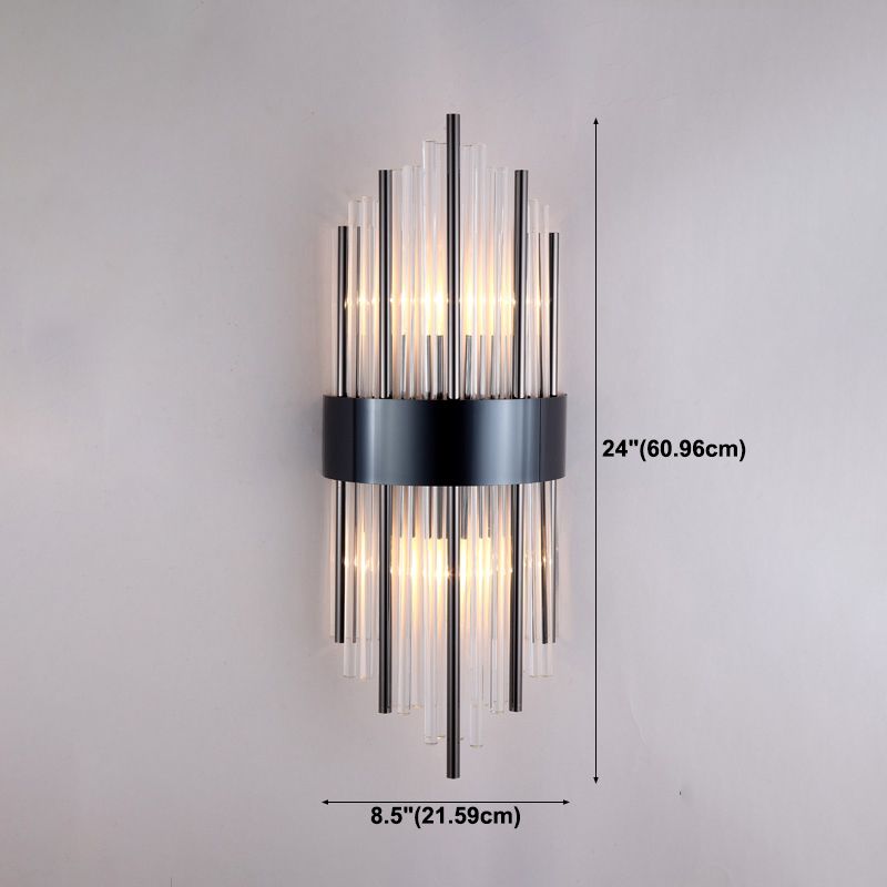Crystal Wall Sconce 1 Light Modern Style Wall Mount Lamp with Metal for Bedroom
