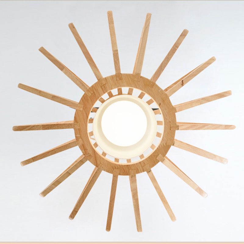 Candelera de madera simple moderna forma de diamante 1 lámpara de madera de goma ligera para restaurante