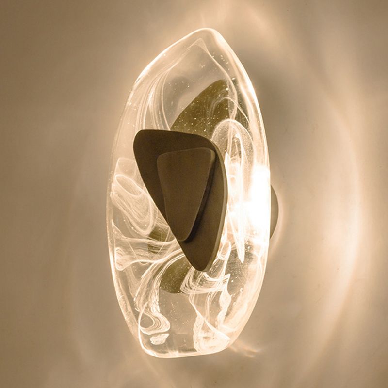 Glass Sconce Light Fixtures Black/Gold Wall Mounted Lights for Living Room