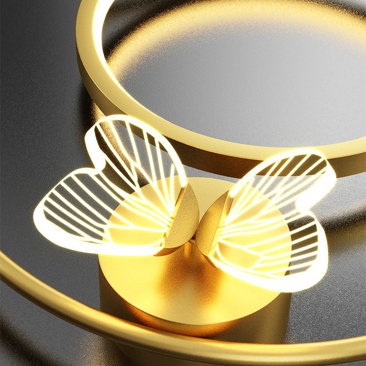 Round Shape Metal Wall Light Modern Style 3 Lights Wall Mount Light