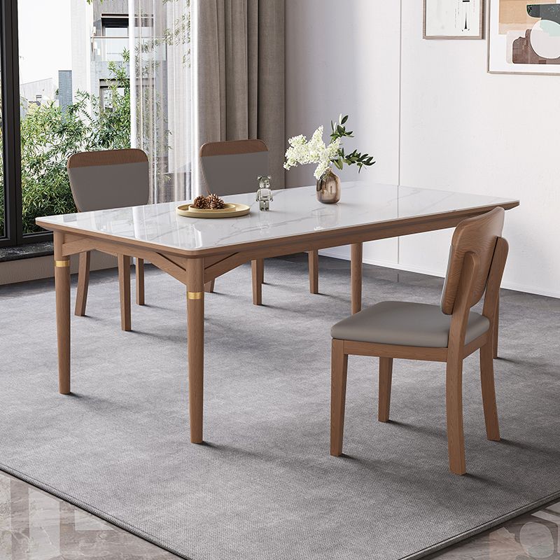 1/4/5/6/7 Pieces Table Furniture Set Sintered Stone Dining Room Set with Wooden Legs
