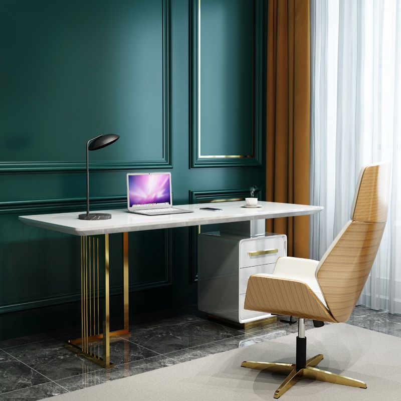 Rectangle Home Writing Table Modern Wooden Working Desk with Drawers