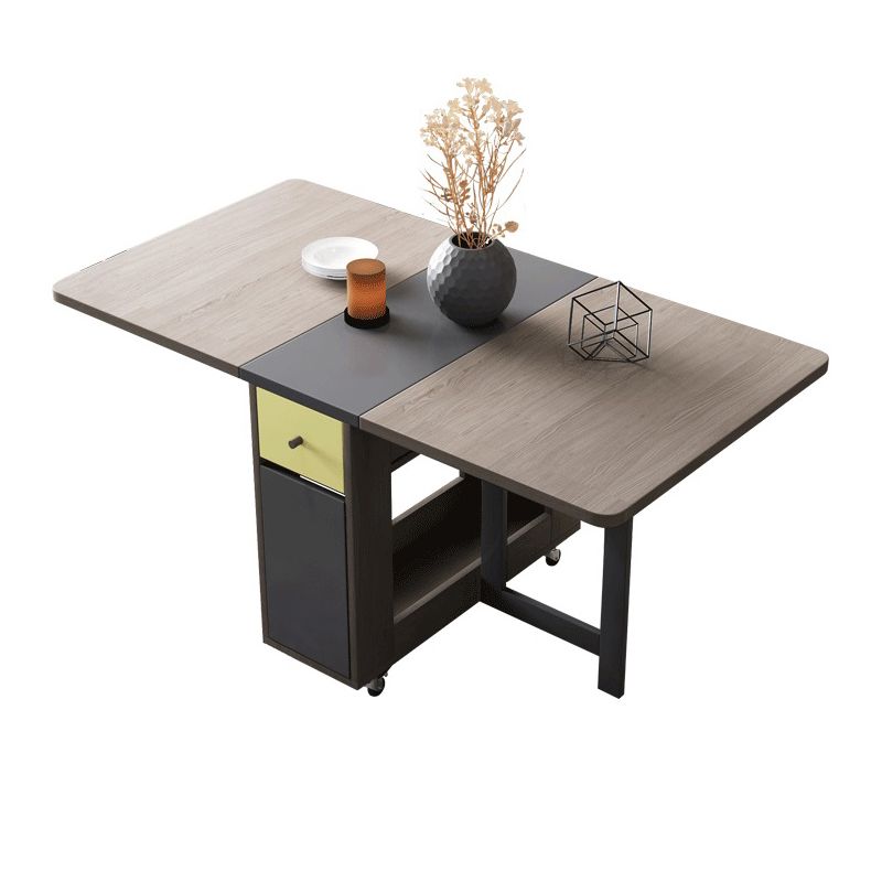 Mid-Century Modern Rectangle Dining Table Wood Base Table for Home Kitchen Dinner