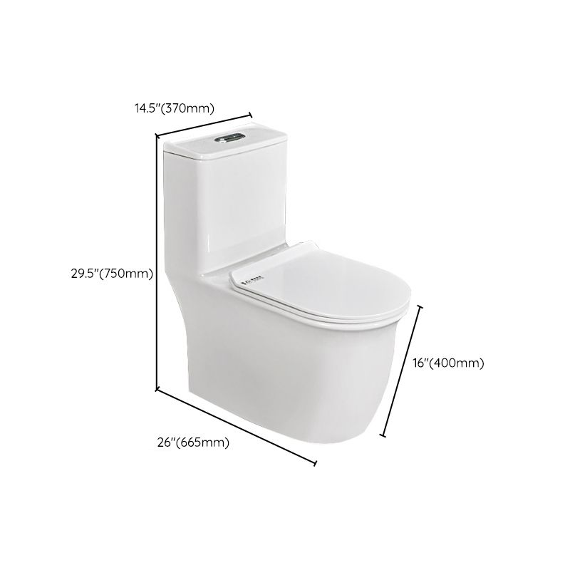 Modern White Flush Toilet Ceramic Elong One-Piece Toilet with Slow Close Seat